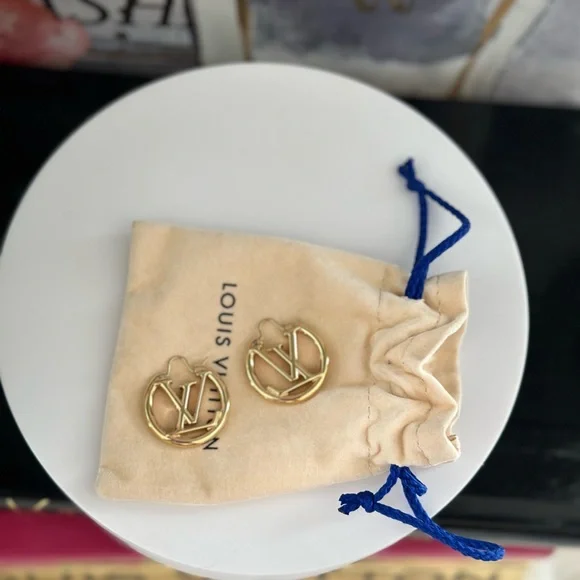 Louis Vuitton Gold Hoop Earrings - Picture 6 of 6